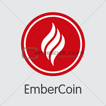 Embercoin Cryptocurrency - Vector Web Icon.