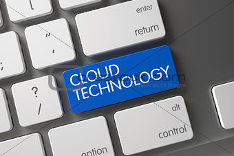 Cloud Technology - PC Button. 3d