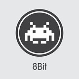 8bit - Digital Currency Coin Pictogram.