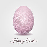 Easter card with pale pink pastel Easter egg
