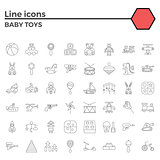 Baby toy line icons