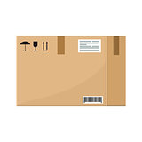 Vector Empty Cardboard box with flat and solid color style design.