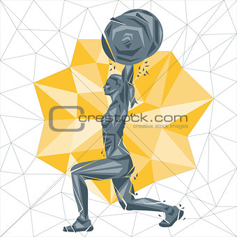 Vector silhouettes of woman doing fitness and crossfit workouts