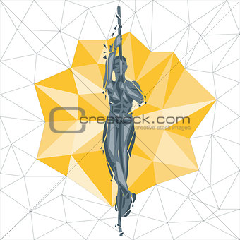 Vector silhouettes of woman doing fitness and crossfit workouts