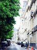 houses on french streets of Paris. citylife concept