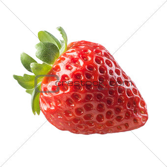 Juicy strawberry on white background