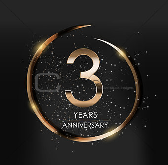 Template Logo 3 Years Anniversary Vector Illustration