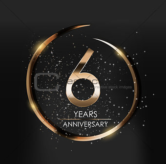 Template Logo 6 Years Anniversary Vector Illustration