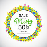 Abstract Design Spring Sale Banner Template. Vector Illustration
