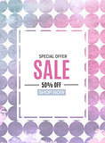 Abstract Designs Sale Banner with Frame. Vector Illustration