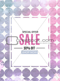 Abstract Designs Sale Banner with Frame. Vector Illustration