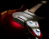 The red electric guitar.