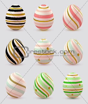 Set of decorative Easter eggs