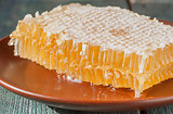 Honeycomb on a table close-up,selective focus