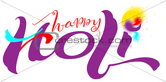 Happy holi indian festival text for greeting card
