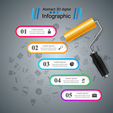 Roller paint icon. Business infographics.