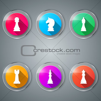 Chess, game set color icon.