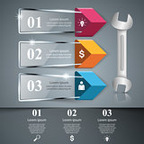 Wrench, screw, repair icon. Business infographic.