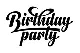 Birthday Party. Calligraphic text