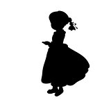 Silhouette girl holding in hands