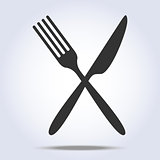 Simple fork and knife icon