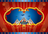 Red circus screen background