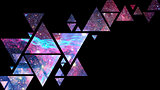 Abstract galaxy geometric background with triangles