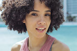 Wonderful young black woman with short curls