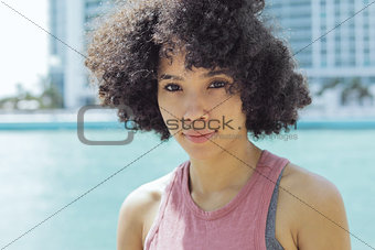 Pretty ethnic woman in sunshine