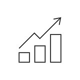 Growing bar graph outline icon