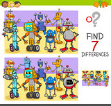 find differences game with robot characters