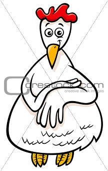 hen or chicken farm character cartoon illustration