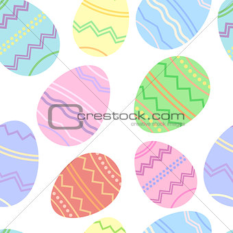 Easter illustration, seamless eggs background, vector wallpaper