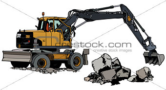 Excavator Machine in Work