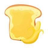Toasted bread - banana jam slice on top for breakfast