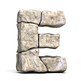 Stone font letter E 3D