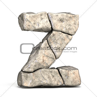 Stone font letter Z 3D