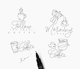 Coffee pen line signs