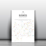 Business brochure template with low poly design 