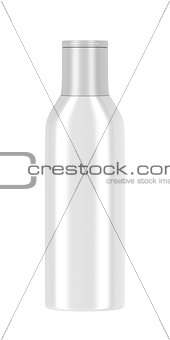 White plastic bottle for cosmetic products