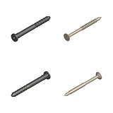 Set of fasteners in 3D, vector illustration.