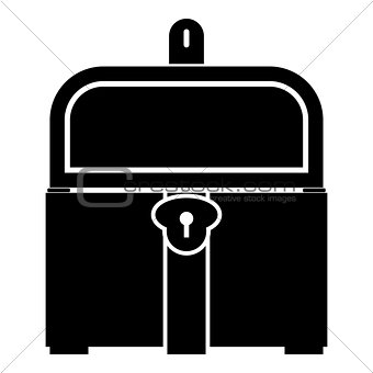 Kist or trunk icon black color illustration flat style simple image