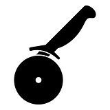 Pizza cutter ot pizza knife icon black color illustration flat style simple image