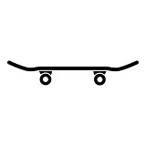 Skateboard icon black color illustration flat style simple image