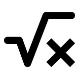 Square root of x axis icon black color illustration flat style simple image