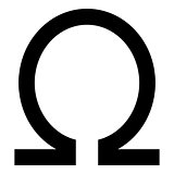 Symbol omega icon black color illustration flat style simple image