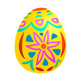 Colored Easter egg. Vector illustration isolated on white background. Clipart for the holiday design and cards.