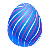 Colored Easter egg. Vector illustration isolated on white background. Clipart for the holiday design and cards.