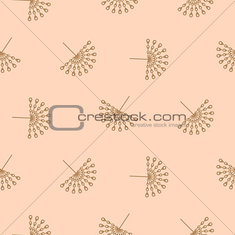 Abstract peacock feather fan seamless vector pattern.
