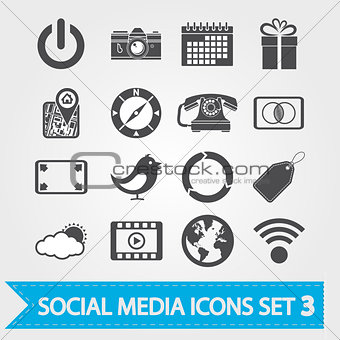 Social media icons set 3